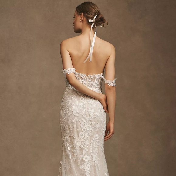 BHLDN Wtoo by Watters Bettina Strapless Corset All-Over Lace Wedding Gown - Picture 2 of 9